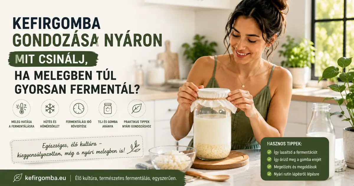 Tibeti kefirgomba gondozása nyáron modern konyhában, tippek a túl gyors fermentálás és a meleg hatásainak kezelésére