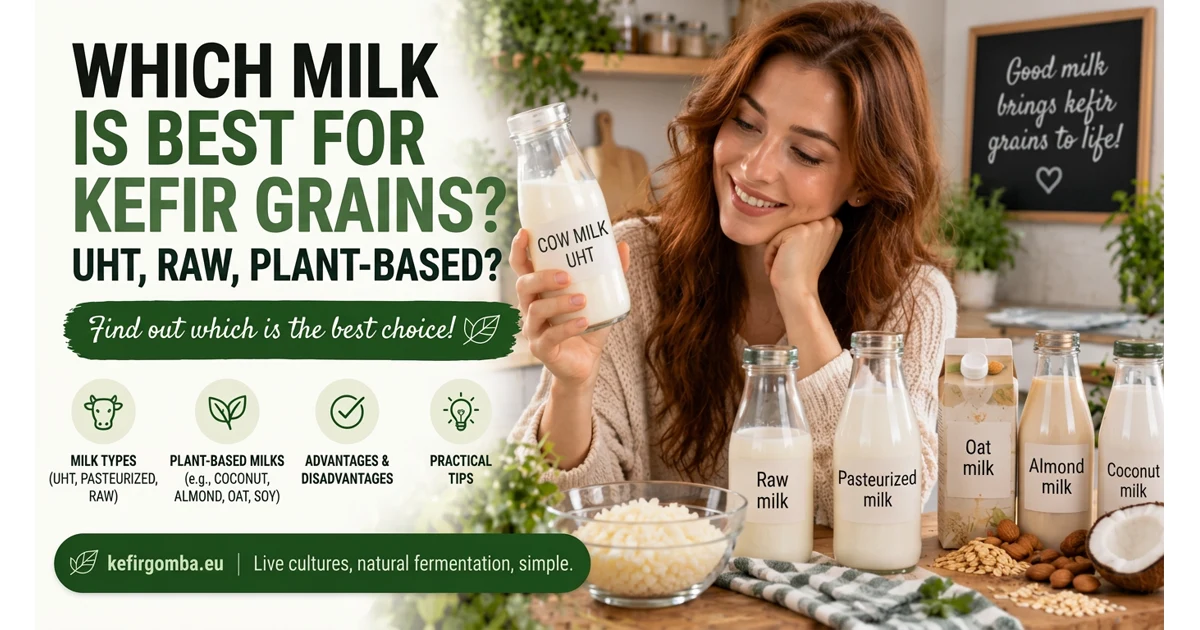 What Kind of Milk Is Good for Tibetan Kefir Grains? UHT, Raw, and Plant-Based Milk Compared