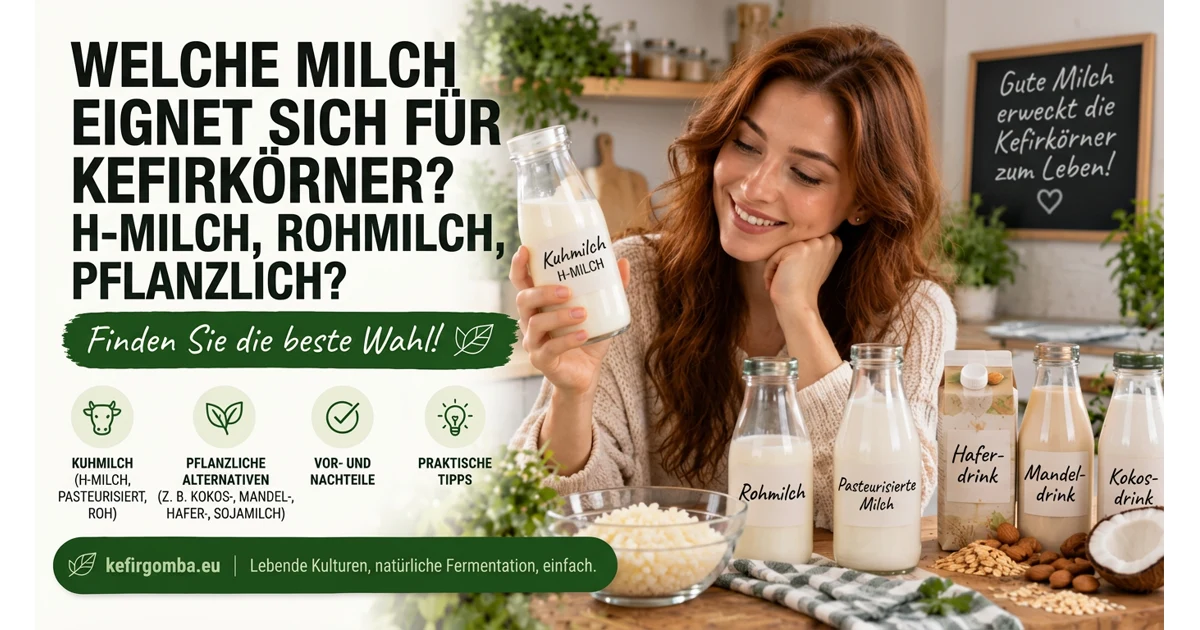 Welche Milch ist gut für tibetische Kefirkörner? H-Milch, Rohmilch und Pflanzenmilch im Vergleich