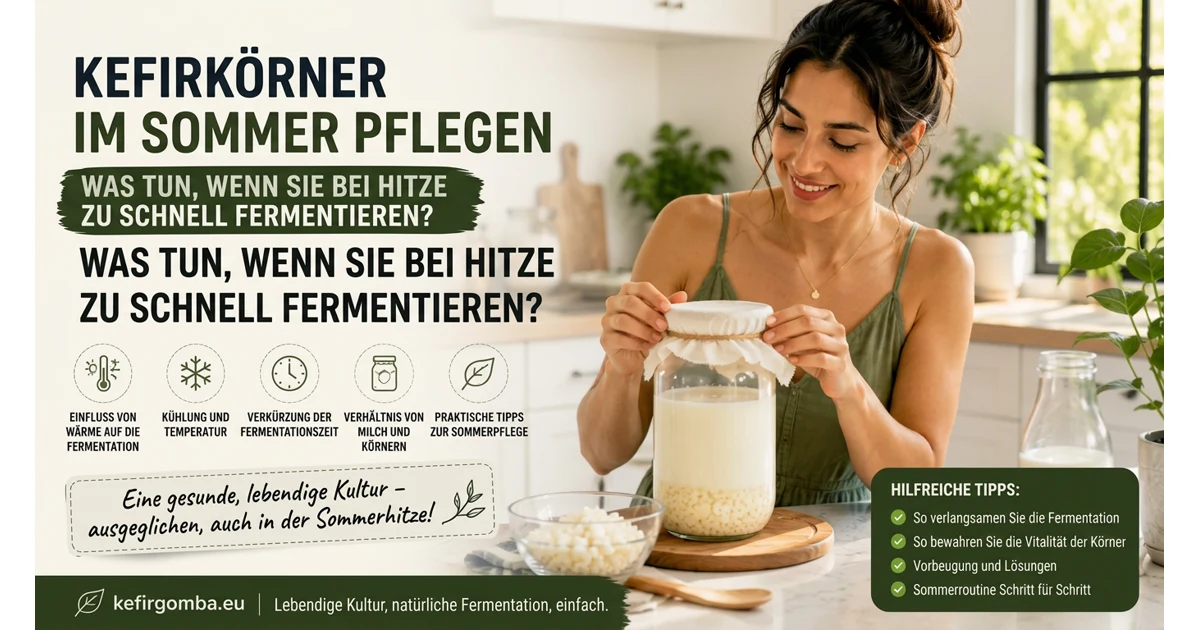 Pflege der tibetischen Kefirkörner im Sommer: Was tun, wenn sie bei Hitze zu schnell fermentieren?