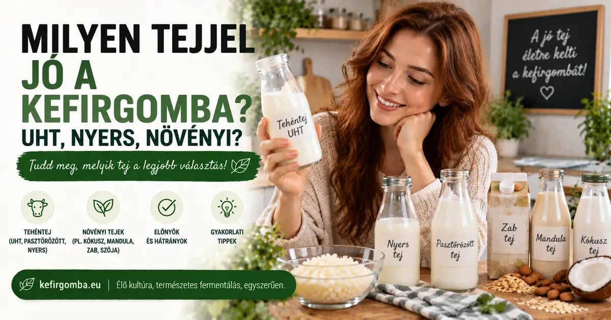 Milyen tejjel jó a kefirgomba? UHT, nyers és növényi tej összehasonlítva